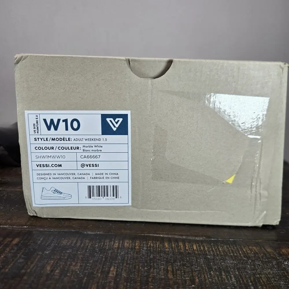 NEW Vessi Weekend 1.5 Sneaker Womens Size 10 Waterproof Shoes Marble White